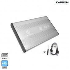 Case para HD Externo Sata 2.5 USB 3.0 KAP-2530 Kapbom - Alumínio Prata